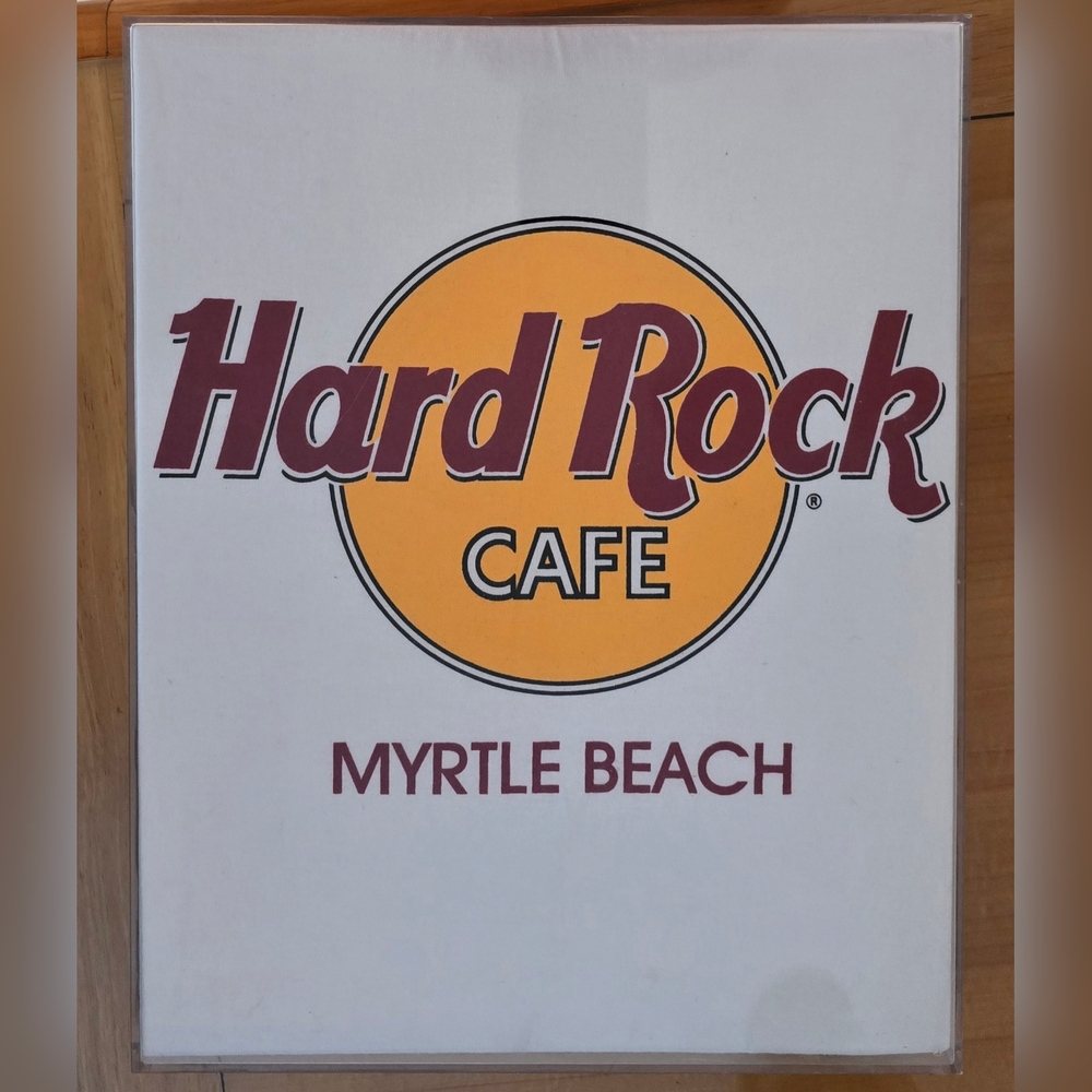 Hard Rock Cafe White Tee with Orange and Maroon Logo